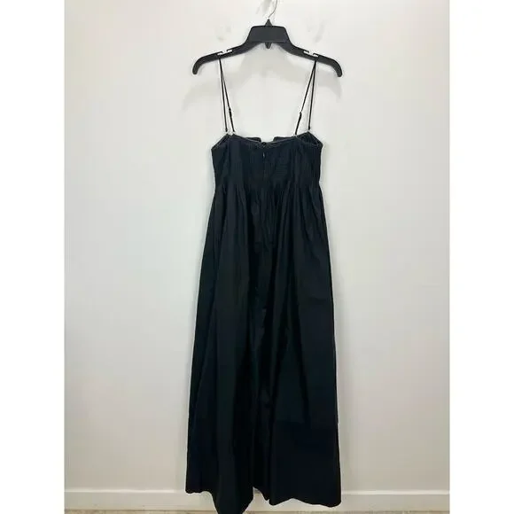 J.Crew Collection Strapless Notched Maxi Dress Cotton Formal Black US 4 NWT - Picture 7 of 13